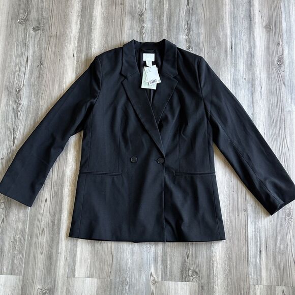NWT H&M Women’s Black Single Button Long Blazer Size Small - Picture 1 of 9